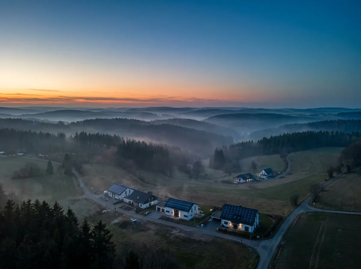 Hügellandschaft in Ostwestfalen-Lippe mit Blick auf den Teutoburger Wald